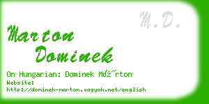 marton dominek business card